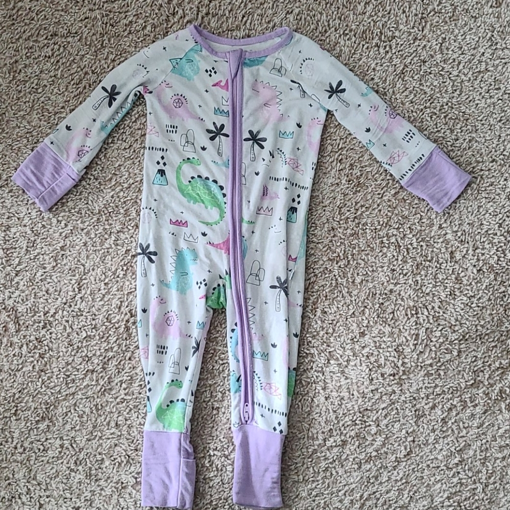 Little Sleepies 0-3month Zippy purple dino pattern